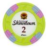 Playzaic 13.5-gram Showdown Professional Poker Chips (50-Pack) Heavy Clay Composite Set - Bulk Casino Chips with Denominations for Texas Holdem, Blackjack - Betting Game Accessories ($2 Light Green) view 1