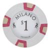 Playzaic 10-gram Milano Professional Poker Chips (50-Pack) Real Clay Set - Bulk Casino Chips with Denominations for Texas Holdem, Blackjack - Betting Game Accessories ($1 White) view 1