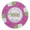 Playzaic 13.5-gram Poker Knights Premium Poker Chips (50-Pack) Heavy Clay Composite Set - Bulk Casino Chips with Denominations for Texas Holdem, Blackjack - Betting Game Accessories ($5,000 Pink) view 1
