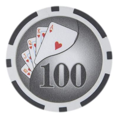 Playzaic 14-gram Yin Yang Poker Chips (50-Pack) Heavy Clay Composite Set - Bulk Casino Chips with Denominations for Texas Holdem, Blackjack - Betting Game Accessories ($100 Black)