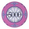 Playzaic 10-gram Scroll Premium Poker Chips (50-Pack) Casino Ceramic Set - Bulk Casino Chips with Denominations for Texas Holdem, Blackjack - Betting Game Accessories ($5,000 Pink) view 1