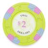 Playzaic 13.5-gram Poker Knights Premium Poker Chips (50-Pack) Heavy Clay Composite Set - Bulk Casino Chips with Denominations for Texas Holdem, Blackjack - Betting Game Accessories ($2 Light Green) view 1