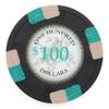 Playzaic 13.5-gram Poker Knights Premium Poker Chips (50-Pack) Heavy Clay Composite Set - Bulk Casino Chips with Denominations for Texas Holdem, Blackjack - Betting Game Accessories ($2 Light Green) view 2