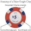 Playzaic 13.5-gram Poker Knights Premium Poker Chips (50-Pack) Heavy Clay Composite Set - Bulk Casino Chips with Denominations for Texas Holdem, Blackjack - Betting Game Accessories ($2 Light Green) view 4