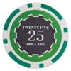 Playzaic 14-gram Eclipse Poker Chips (50-Pack) Heavy Clay Composite Set - Bulk Casino Chips with Denominations for Texas Holdem, Blackjack - Betting Game Accessories ($25 Green) view 1
