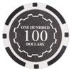 Playzaic 14-gram Eclipse Poker Chips (50-Pack) Heavy Clay Composite Set - Bulk Casino Chips with Denominations for Texas Holdem, Blackjack - Betting Game Accessories ($25 Green) view 2