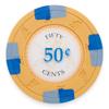 Playzaic 13.5-gram Poker Knights Premium Poker Chips (50-Pack) Heavy Clay Composite Set - Bulk Casino Chips with Denominations for Texas Holdem, Blackjack - Betting Game Accessories ($0.50 Orange) view 1