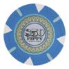 Playzaic 13.5-gram The Mint Professional Poker Chips (50-Pack) Heavy Clay Composite Set - Bulk Casino Chips with Denominations for Texas Holdem, Blackjack - Betting Game Accessories ($50 Light Blue) view 1
