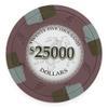 Playzaic 13.5-gram Poker Knights Premium Poker Chips (50-Pack) Heavy Clay Composite Set - Bulk Casino Chips with Denominations for Texas Holdem, Blackjack - Betting Game Accessories ($25,000 Brown) view 1