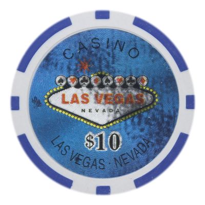 Playzaic 14-gram Las Vegas Poker Chips (50-Pack) Heavy Clay Composite Set - Bulk Casino Chips with Denominations for Texas Holdem, Blackjack - Betting Game Accessories ($10 Blue)