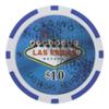 Playzaic 14-gram Las Vegas Poker Chips (50-Pack) Heavy Clay Composite Set - Bulk Casino Chips with Denominations for Texas Holdem, Blackjack - Betting Game Accessories ($10 Blue) view 1