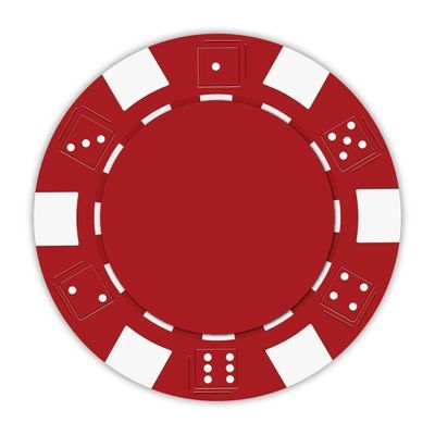 Playzaic 11.5-gram Striped Dice Poker Chips (50-Pack) Clay Composite Set - Bulk Blank Casino Chips - No Denominations for Texas Holdem, Blackjack - Betting Game Accessories (Red)