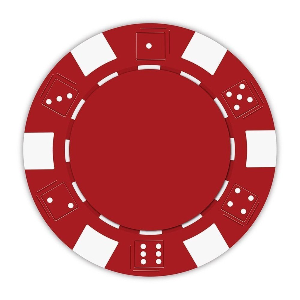 Playzaic 11.5-gram Striped Dice Poker Chips (50-Pack) Clay Composite Set - Bulk Blank Casino Chips - No Denominations for Texas Holdem, Blackjack - Betting Game Accessories (Red)