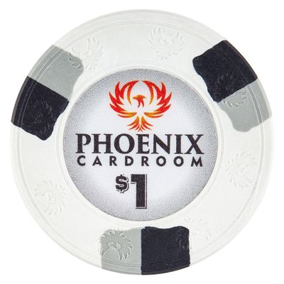 Playzaic 10-gram Phoenix Professional Poker Chips (50-Pack) Real Clay Set - Bulk Casino Chips with Denominations for Texas Holdem, Blackjack - Betting Game Accessories ($1 White)