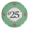 Playzaic 10-gram Scroll Premium Poker Chips (50-Pack) Casino Ceramic Set - Bulk Casino Chips with Denominations for Texas Holdem, Blackjack - Betting Game Accessories ($25 Green) view 1