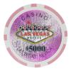 Playzaic 14-gram Las Vegas Poker Chips (50-Pack) Heavy Clay Composite Set - Bulk Casino Chips with Denominations for Texas Holdem, Blackjack - Betting Game Accessories ($5,000 Pink) view 1
