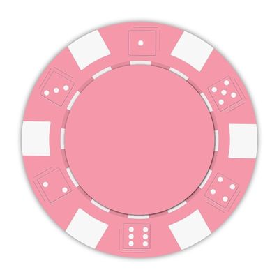 Playzaic 11.5-gram Striped Dice Poker Chips (50-Pack) Clay Composite Set - Bulk Blank Casino Chips - No Denominations for Texas Holdem, Blackjack - Betting Game Accessories (Pink)