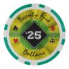 Playzaic 14-gram Black Diamond Poker Chips (50-Pack) Heavy Clay Composite Set - Bulk Casino Chips with Denominations for Texas Holdem, Blackjack - Betting Game Accessories ($25 Green) view 1