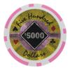 Playzaic 14-gram Black Diamond Poker Chips (50-Pack) Heavy Clay Composite Set - Bulk Casino Chips with Denominations for Texas Holdem, Blackjack - Betting Game Accessories ($5,000 Pink) view 1