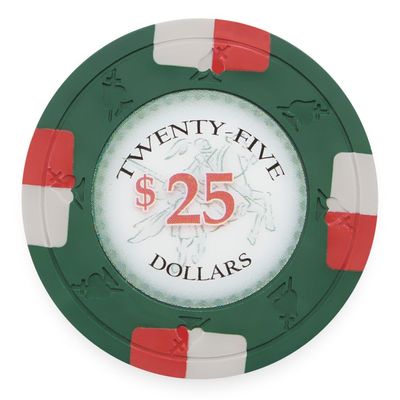 Playzaic 13.5-gram Poker Knights Premium Poker Chips (50-Pack) Heavy Clay Composite Set - Bulk Casino Chips with Denominations for Texas Holdem, Blackjack - Betting Game Accessories ($25 Green)