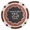 Playzaic 14-gram Eclipse Poker Chips (50-Pack) Heavy Clay Composite Set - Bulk Casino Chips with Denominations for Texas Holdem, Blackjack - Betting Game Accessories ($0.25 Brown) view 1
