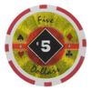 Playzaic 14-gram Black Diamond Poker Chips (50-Pack) Heavy Clay Composite Set - Bulk Casino Chips with Denominations for Texas Holdem, Blackjack - Betting Game Accessories ($5 Red) view 1