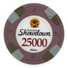 Playzaic 13.5-gram Showdown Professional Poker Chips (50-Pack) Heavy Clay Composite Set - Bulk Casino Chips with Denominations for Texas Holdem, Blackjack - Betting Game Accessories ($25,000 Brown) view 1