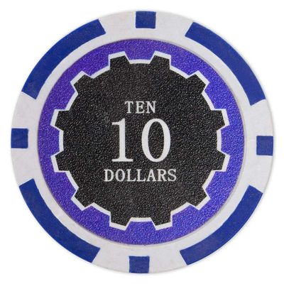 Playzaic 14-gram Eclipse Poker Chips (50-Pack) Heavy Clay Composite Set - Bulk Casino Chips with Denominations for Texas Holdem, Blackjack - Betting Game Accessories ($10 Blue)