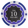 Playzaic 14-gram Eclipse Poker Chips (50-Pack) Heavy Clay Composite Set - Bulk Casino Chips with Denominations for Texas Holdem, Blackjack - Betting Game Accessories ($10 Blue) view 1