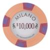 Playzaic 10-gram Milano Professional Poker Chips (50-Pack) Real Clay Set - Bulk Casino Chips with Denominations for Texas Holdem, Blackjack - Betting Game Accessories ($10,000 Orange) view 1
