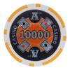 Playzaic 14-gram Ace Casino Poker Chips (50-Pack) Heavy Clay Composite Set - Bulk Casino Chips with Denominations for Texas Holdem, Blackjack - Betting Game Accessories ($10,000 Orange) view 1
