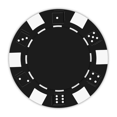 Playzaic 11.5-gram Striped Dice Poker Chips (50-Pack) Clay Composite Set - Bulk Blank Casino Chips - No Denominations for Texas Holdem, Blackjack - Betting Game Accessories (Black)