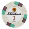 Playzaic 13.5-gram Showdown Professional Poker Chips (50-Pack) Heavy Clay Composite Set - Bulk Casino Chips with Denominations for Texas Holdem, Blackjack - Betting Game Accessories ($1 White) view 1