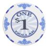 Playzaic 10-gram Scroll Premium Poker Chips (50-Pack) Casino Ceramic Set - Bulk Casino Chips with Denominations for Texas Holdem, Blackjack - Betting Game Accessories ($1 White) view 1