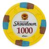 Playzaic 13.5-gram Showdown Professional Poker Chips (50-Pack) Heavy Clay Composite Set - Bulk Casino Chips with Denominations for Texas Holdem, Blackjack - Betting Game Accessories ($1,000 Yellow) view 1