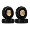 1.0 XHX Pin Tires and 1.0 Plus Brass Beadlock Wheels Set Compatible with 1/18 1/24 Scale RC Crawler Vehicles view 1