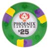 Playzaic 10-gram Phoenix Professional Poker Chips (50-Pack) Real Clay Set - Bulk Casino Chips with Denominations for Texas Holdem, Blackjack - Betting Game Accessories ($25 Green) view 1