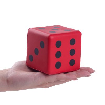 Anboor Large Foam Dice for Adults Kids - 3.15" Jumbo Big Colorful Dice Giant Soft Fun for Game Nights & Classroom Activities (Red)