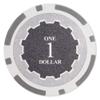 Playzaic 14-gram Eclipse Poker Chips (50-Pack) Heavy Clay Composite Set - Bulk Casino Chips with Denominations for Texas Holdem, Blackjack - Betting Game Accessories ($1 White) view 1