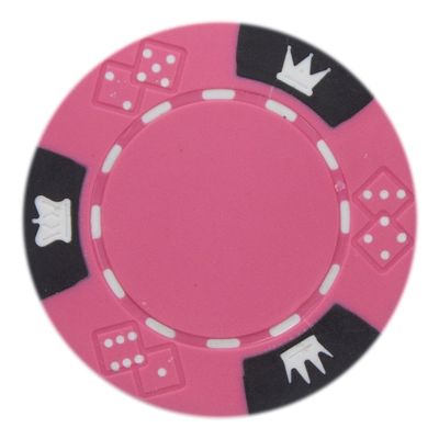 Playzaic 14-gram Crown & Dice Premium Poker Chips (50-Pack) Heavy Clay Composite Set - Bulk Blank Casino Chips - No Denominations for Texas Holdem, Blackjack - Betting Game Accessories (Pink)
