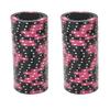 Playzaic 14-gram Crown & Dice Premium Poker Chips (50-Pack) Heavy Clay Composite Set - Bulk Blank Casino Chips - No Denominations for Texas Holdem, Blackjack - Betting Game Accessories (Pink) view 2