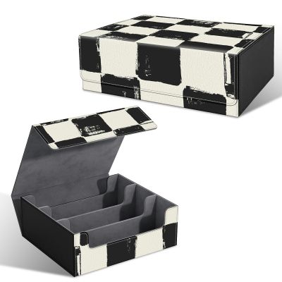 SROJDHFJB Trading Card Storage Box for MTG Commander Storage Box Holds 1800+ Cards, Checkerboard Pattern Waterproof Card Organizer Case with Magnetic Closure Collector Gift for Kids & Adults