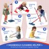 Jenilily Toddler Toys Cleaning Set, Kids Cleaning Toy Stand Set, Pretend Play Home Cleaning Tools Toys PlaysetBroom, Dustpan, Mop, Duster view 2