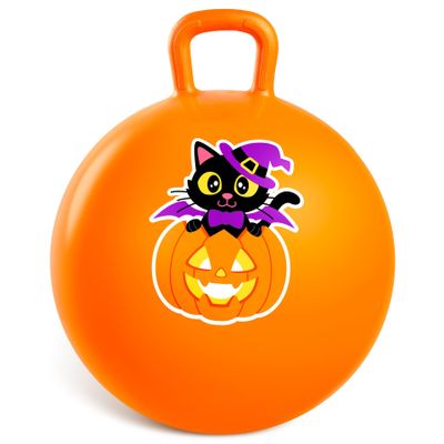 PlayZap Hopper Balls for Kids 3-8, Orange 18 Inches Bouncy Ball with Handle, Inflatable Bouncing Jumping, Hippity Hop Toys Girls Boys Gifts