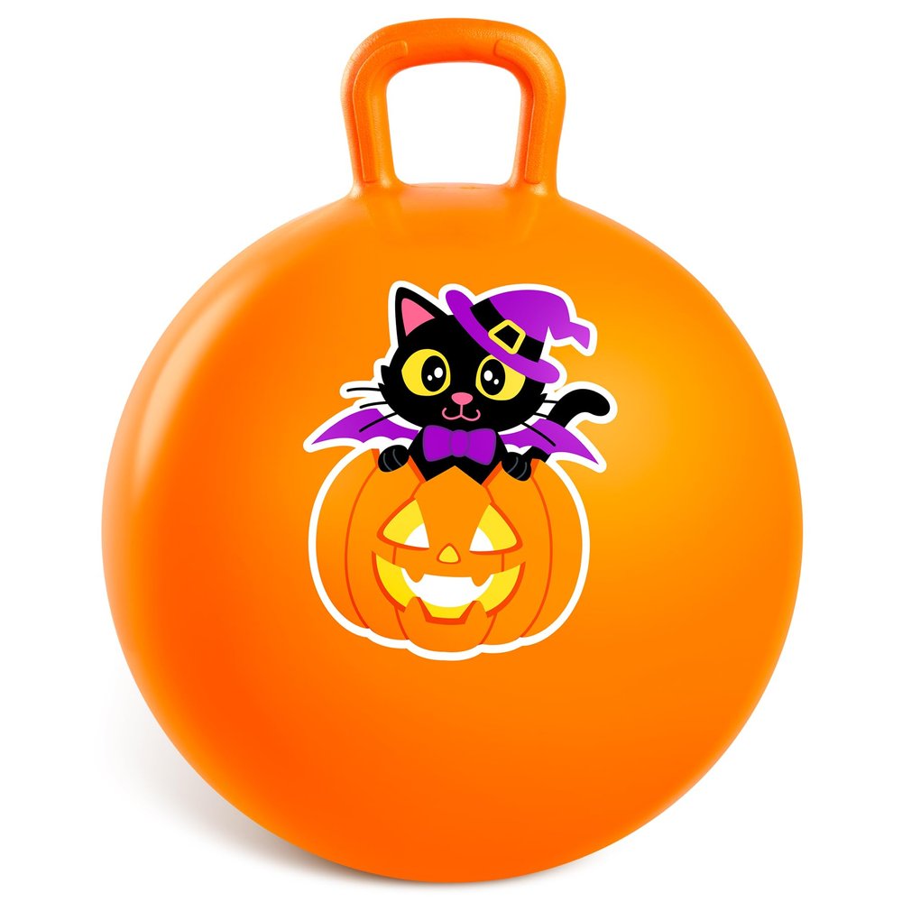 PlayZap Hopper Balls for Kids 3-8, Orange 18 Inches Bouncy Ball with Handle, Inflatable Bouncing Jumping, Hippity Hop Toys Girls Boys Gifts