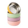 Monkey Proof Non-Toxic Stainless Steel Child Bowl 5 with Non-Slip Grooved Silicone Shell, (Set of 4 bowls) Unbreakable, Mess Free Feeding for Babies, Toddlers, Kids, BPA free (Garden Party Grooved) view 1