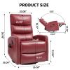 Rocker Recliner Chairs, 360 Swivel Rocking Recliner Chair for Adults,Glider Rocker Recliners, Small Recliners with Vibration Massage and Heat for Living Room (Red) view 2