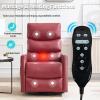 Rocker Recliner Chairs, 360 Swivel Rocking Recliner Chair for Adults,Glider Rocker Recliners, Small Recliners with Vibration Massage and Heat for Living Room (Red) view 4