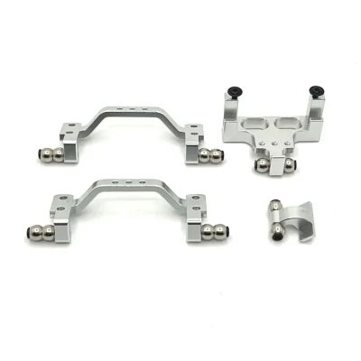 for WPL C64 C64-1 Metal Link Rod Mount Pull Rod Bracket Servo Mount Base 1/16 RC Car Upgrade Parts Accessories(Silver)