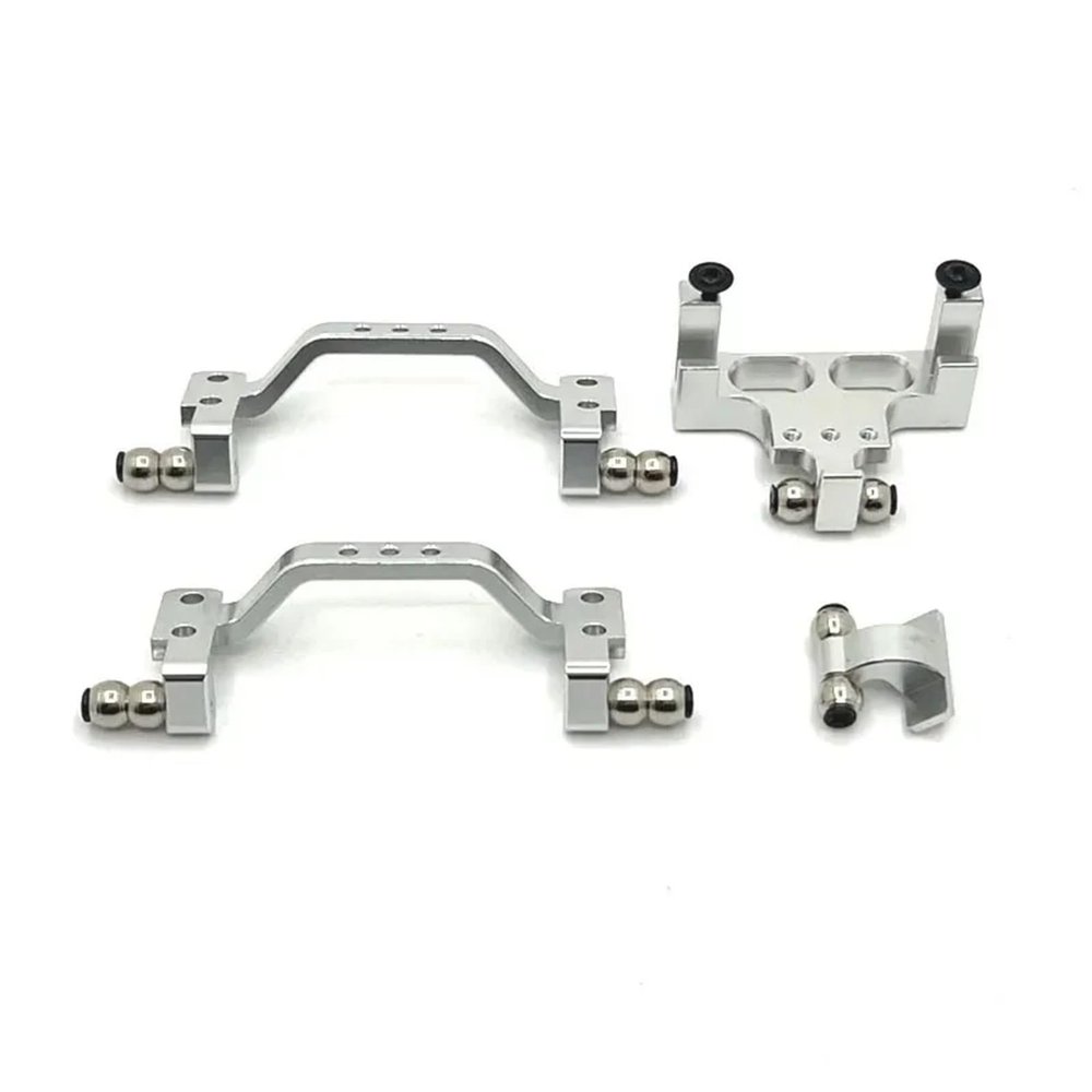 for WPL C64 C64-1 Metal Link Rod Mount Pull Rod Bracket Servo Mount Base 1/16 RC Car Upgrade Parts Accessories(Silver)